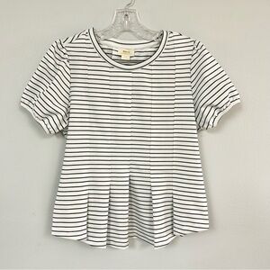 MAEVE 🦓 Striped Peplum Top - Size M